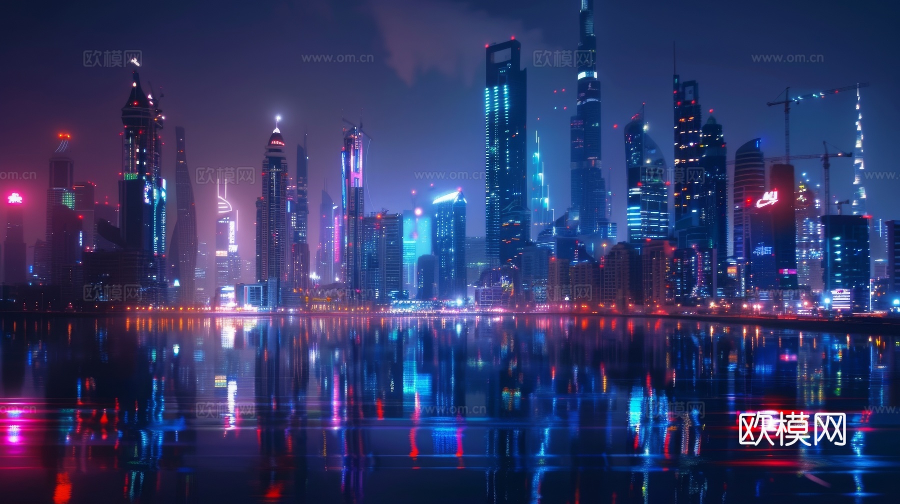 傍晚城市建筑都市风景