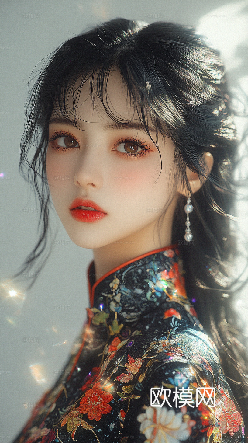 美女人物肖像挂画装饰画