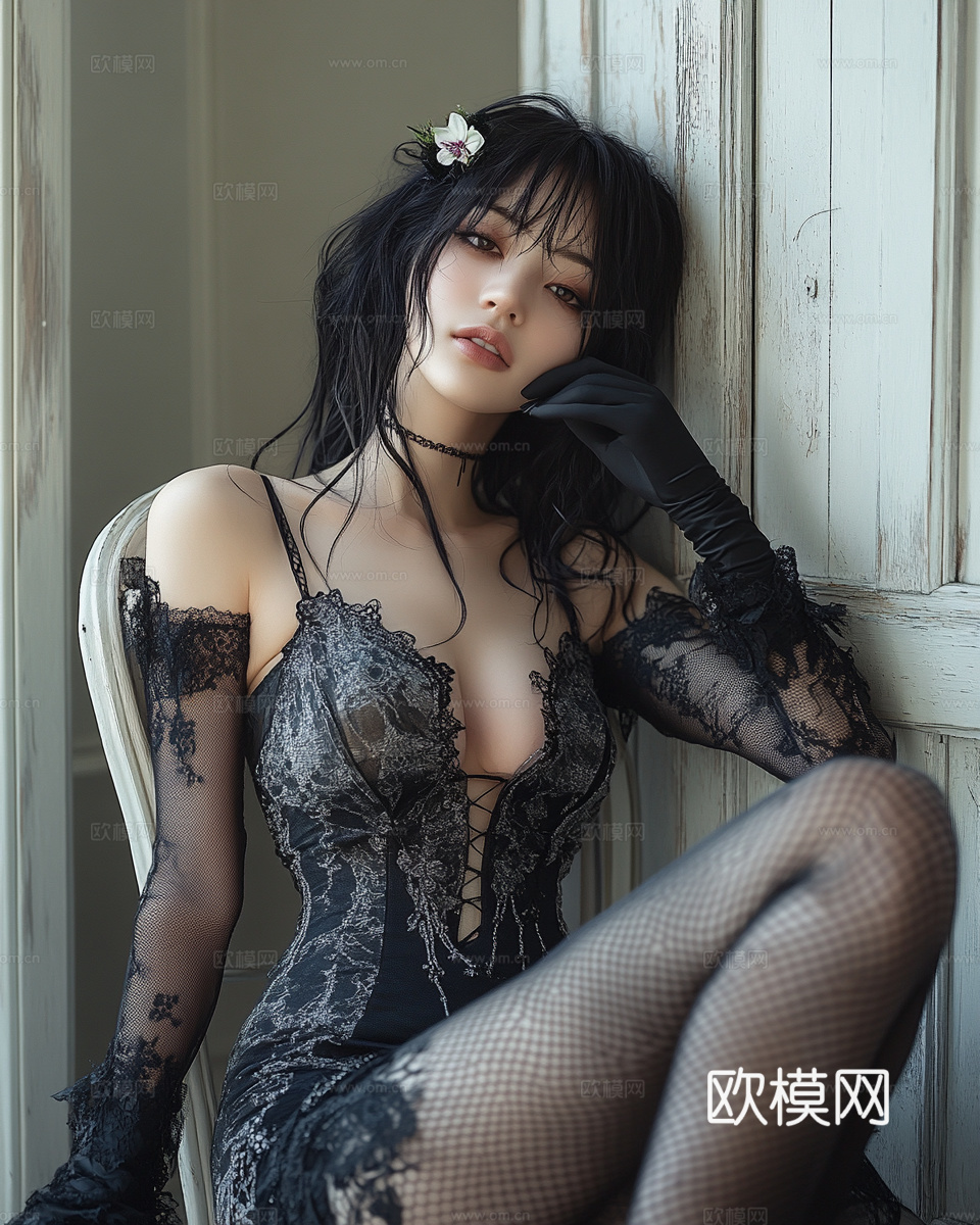 美女人物肖像挂画装饰画下载（渲染图5）