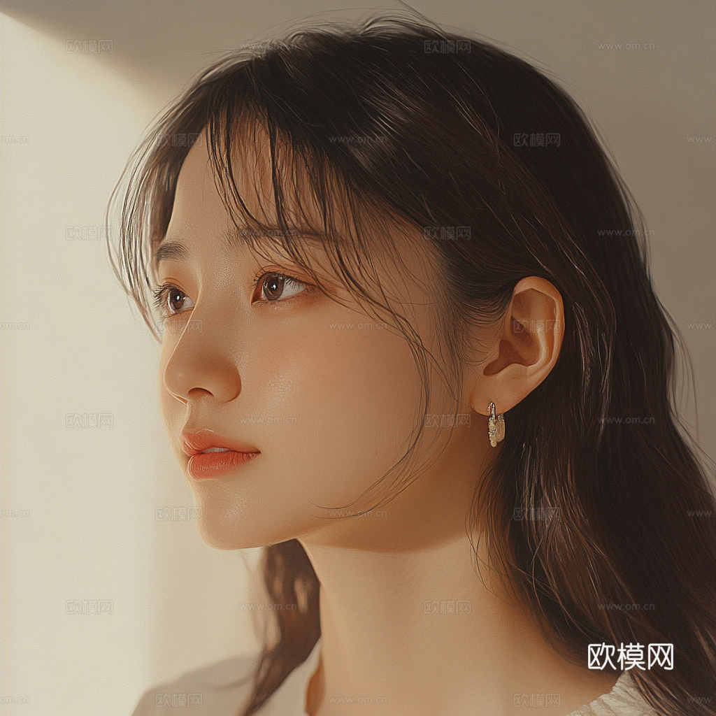 美女人物肖像挂画装饰画下载（渲染图6）