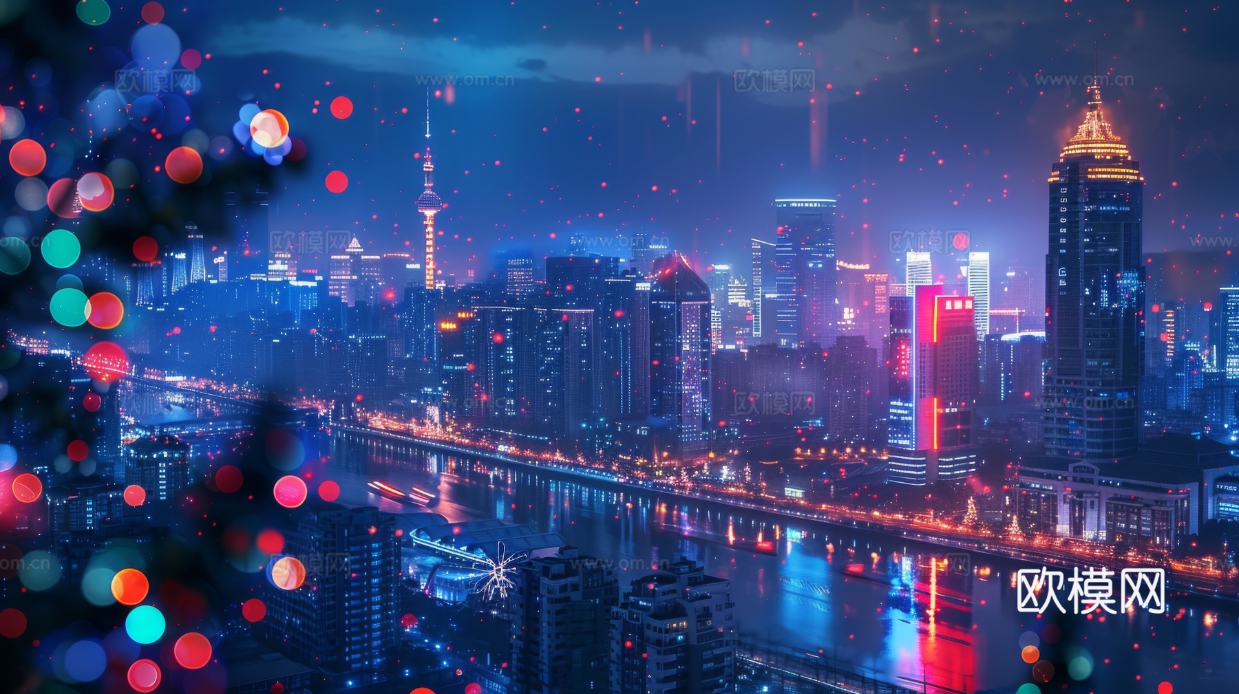 傍晚城市建筑都市风景