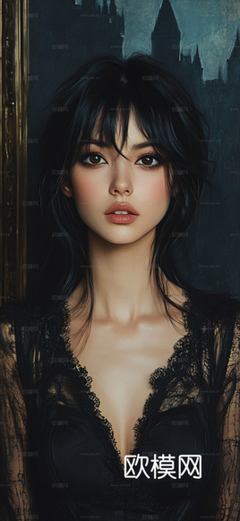 美女人物肖像挂画装饰画下载(渲染图4)