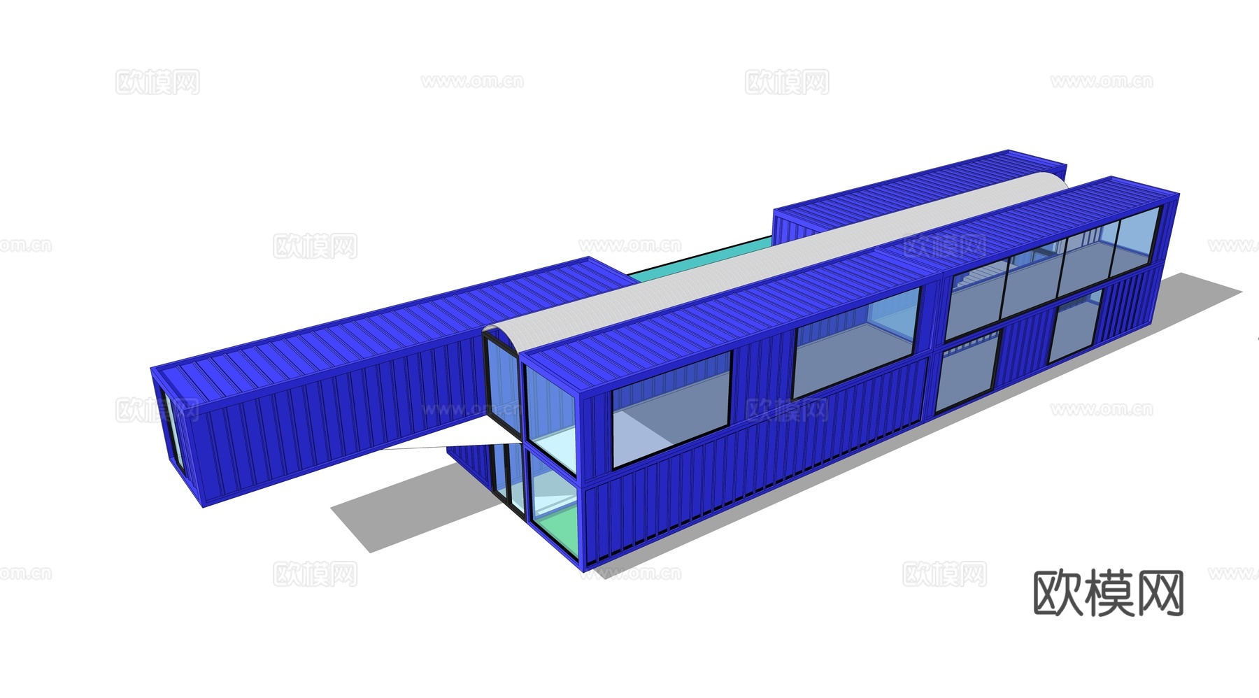 集装箱建筑 集装箱休息驿站 临时建筑su模型