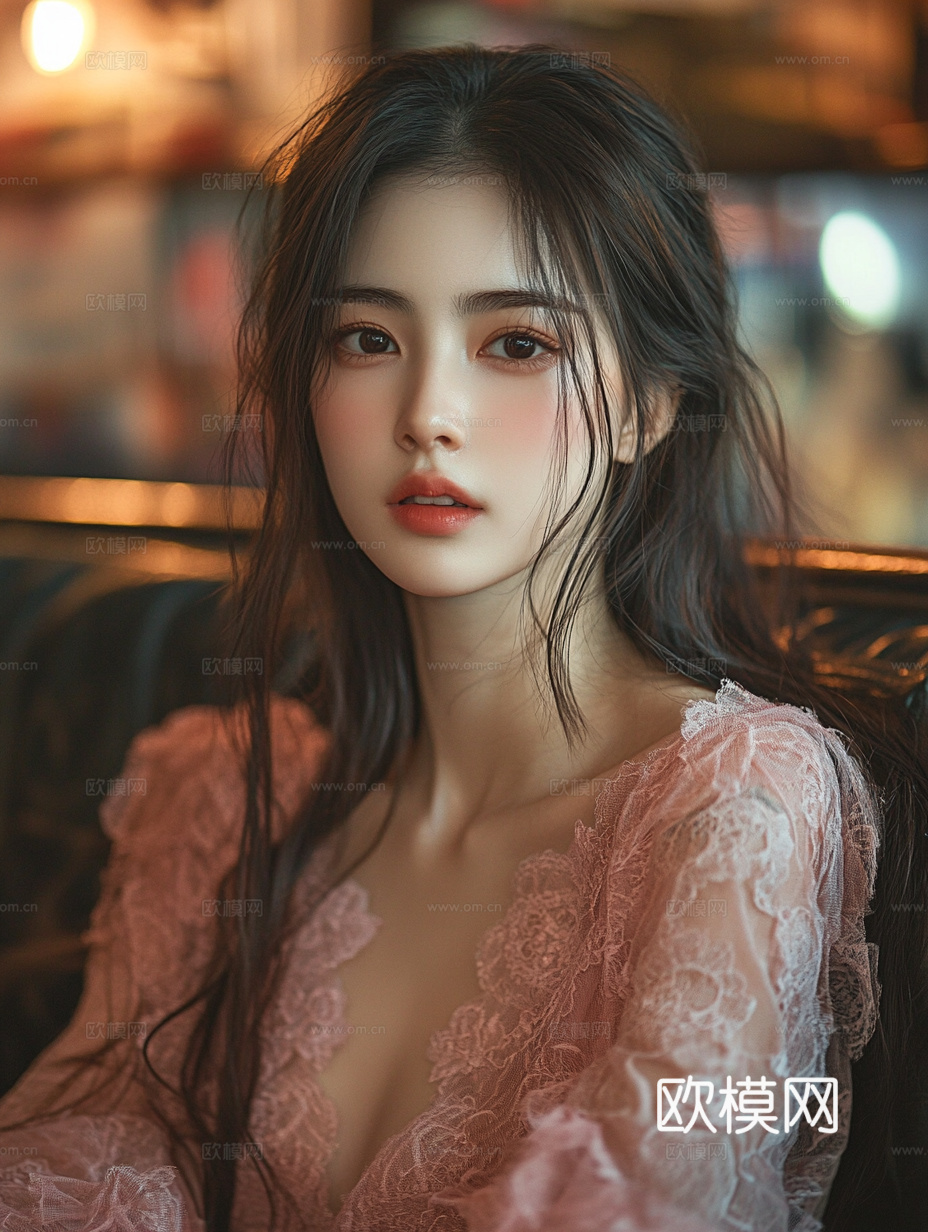 美女人物肖像挂画装饰画下载（渲染图8）