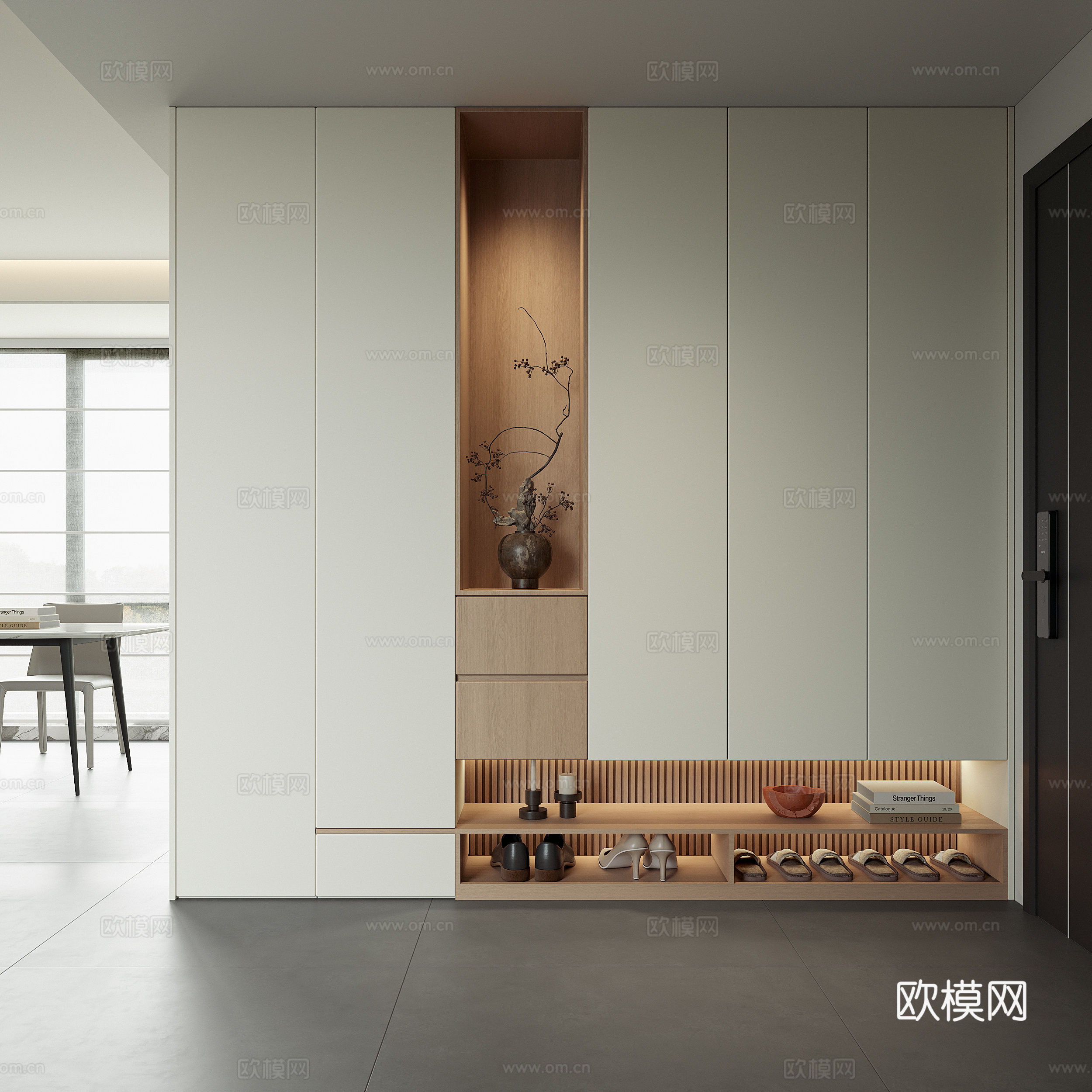现代入户玄关柜 鞋柜3d模型