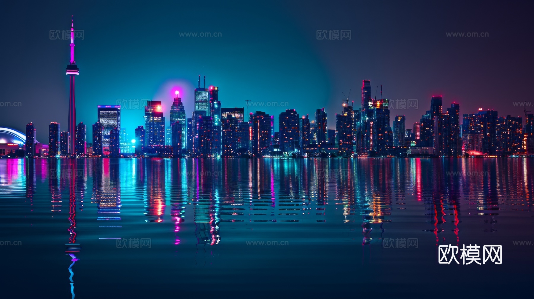 傍晚城市建筑都市风景