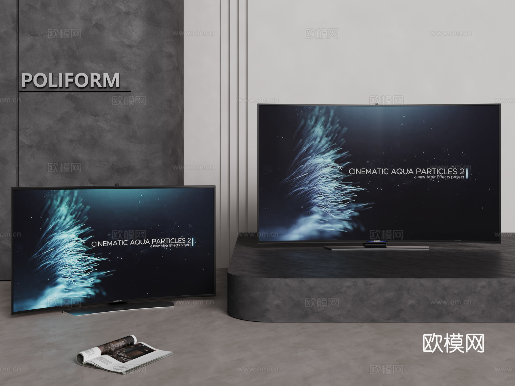 现代液晶电视 支架电视 移动电视 挂壁电视 落地电视3d模型