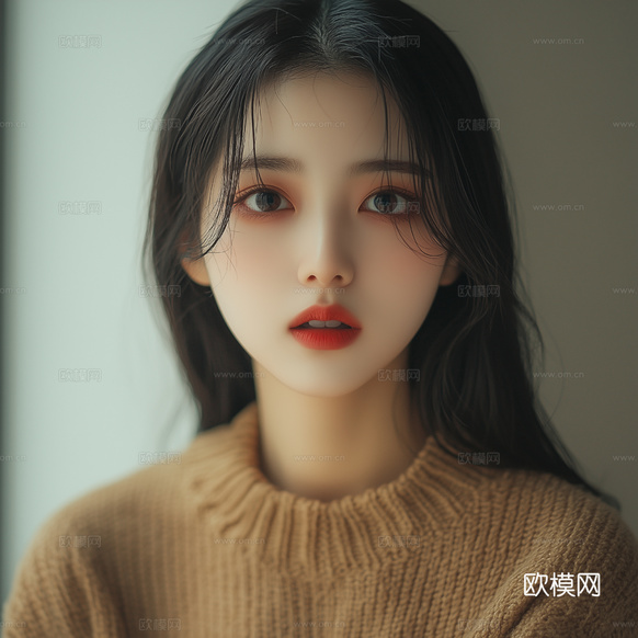 美女人物肖像挂画装饰画下载(渲染图6)