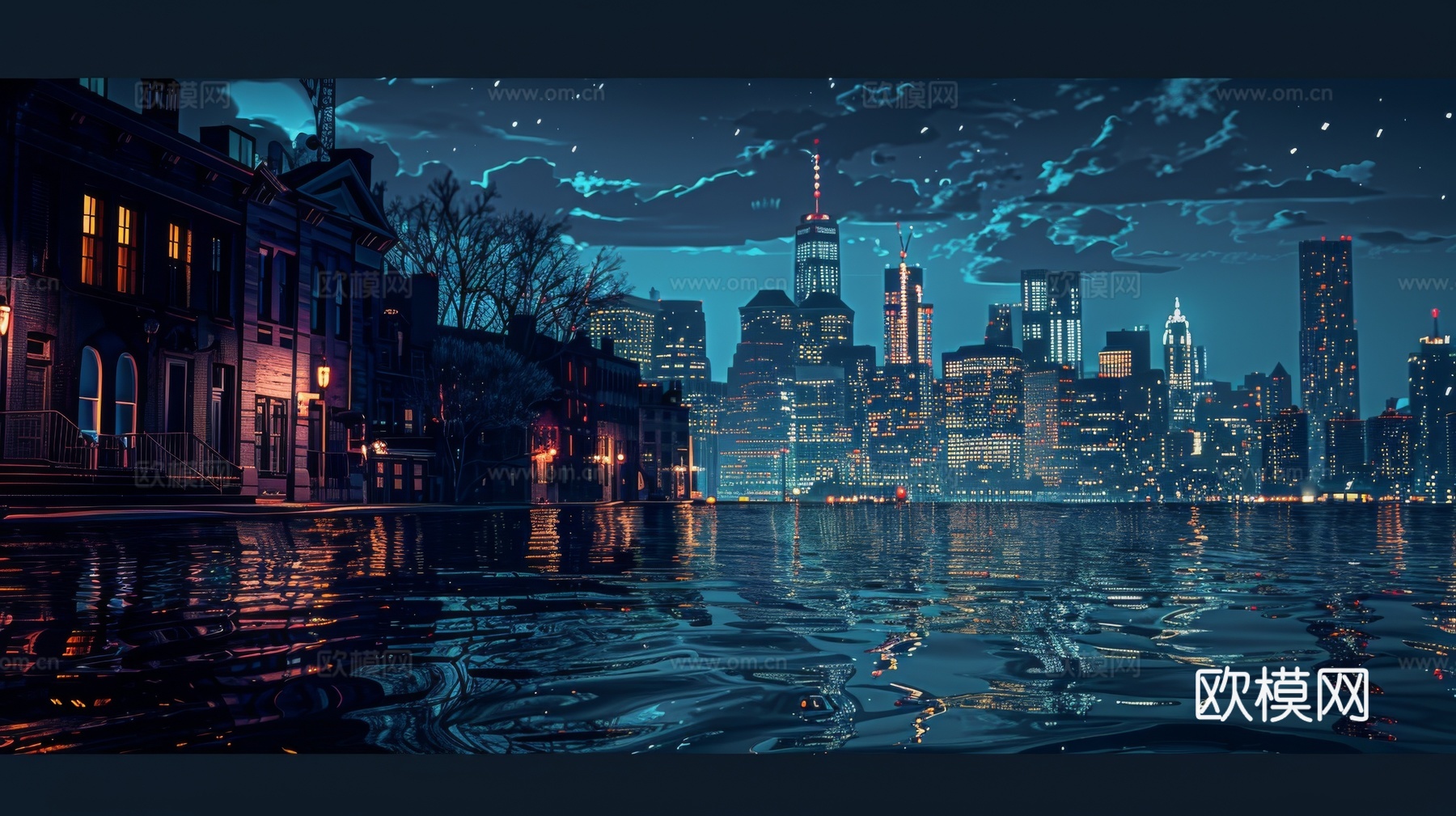 傍晚城市建筑都市风景
