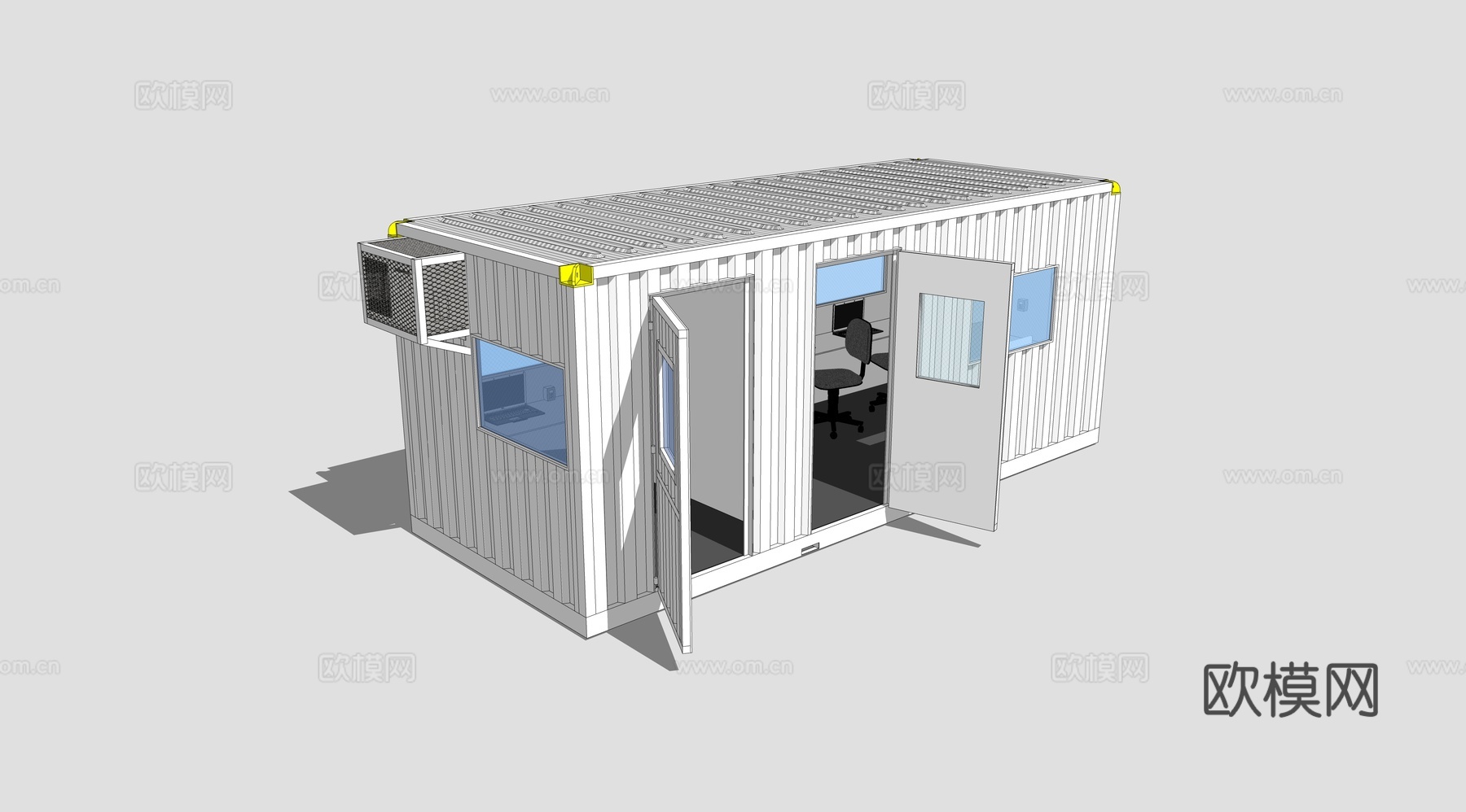 集装箱建筑 集装箱休息驿站 临时建筑su模型
