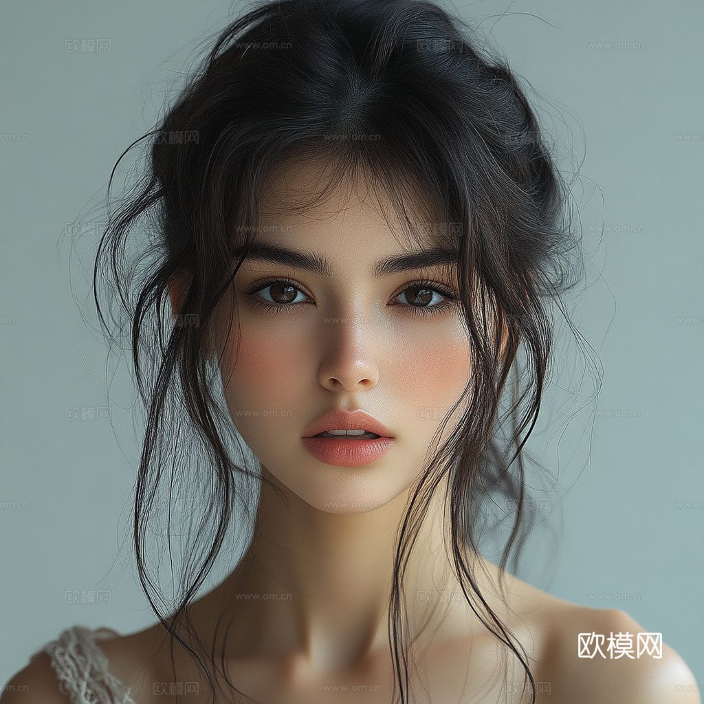 美女人物肖像挂画装饰画下载（渲染图7）