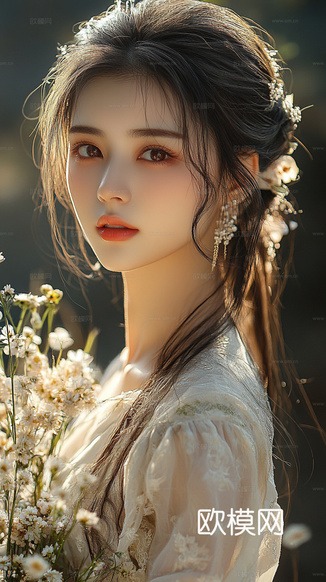 美女人物肖像挂画装饰画下载(渲染图5)
