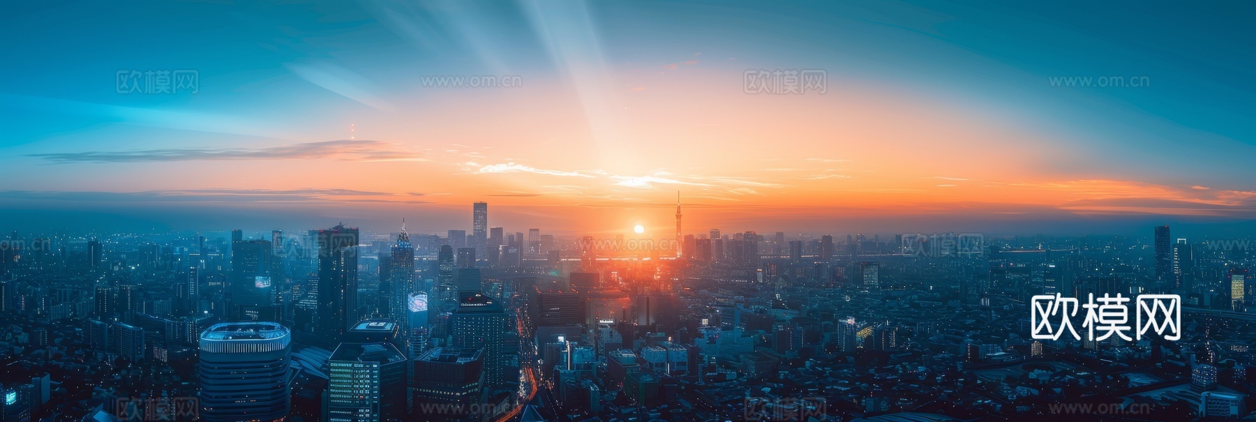 傍晚城市建筑都市风景