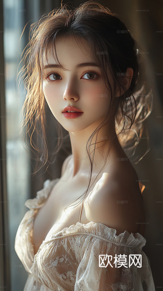 美女人物肖像挂画装饰画下载(渲染图1)