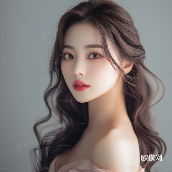 美女人物肖像挂画装饰画下载(渲染图5)