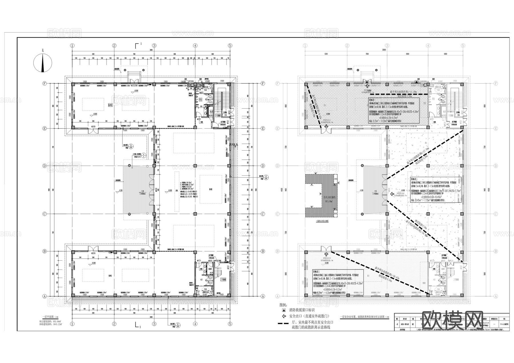 烈士纪念项目建筑施工图cad施工图