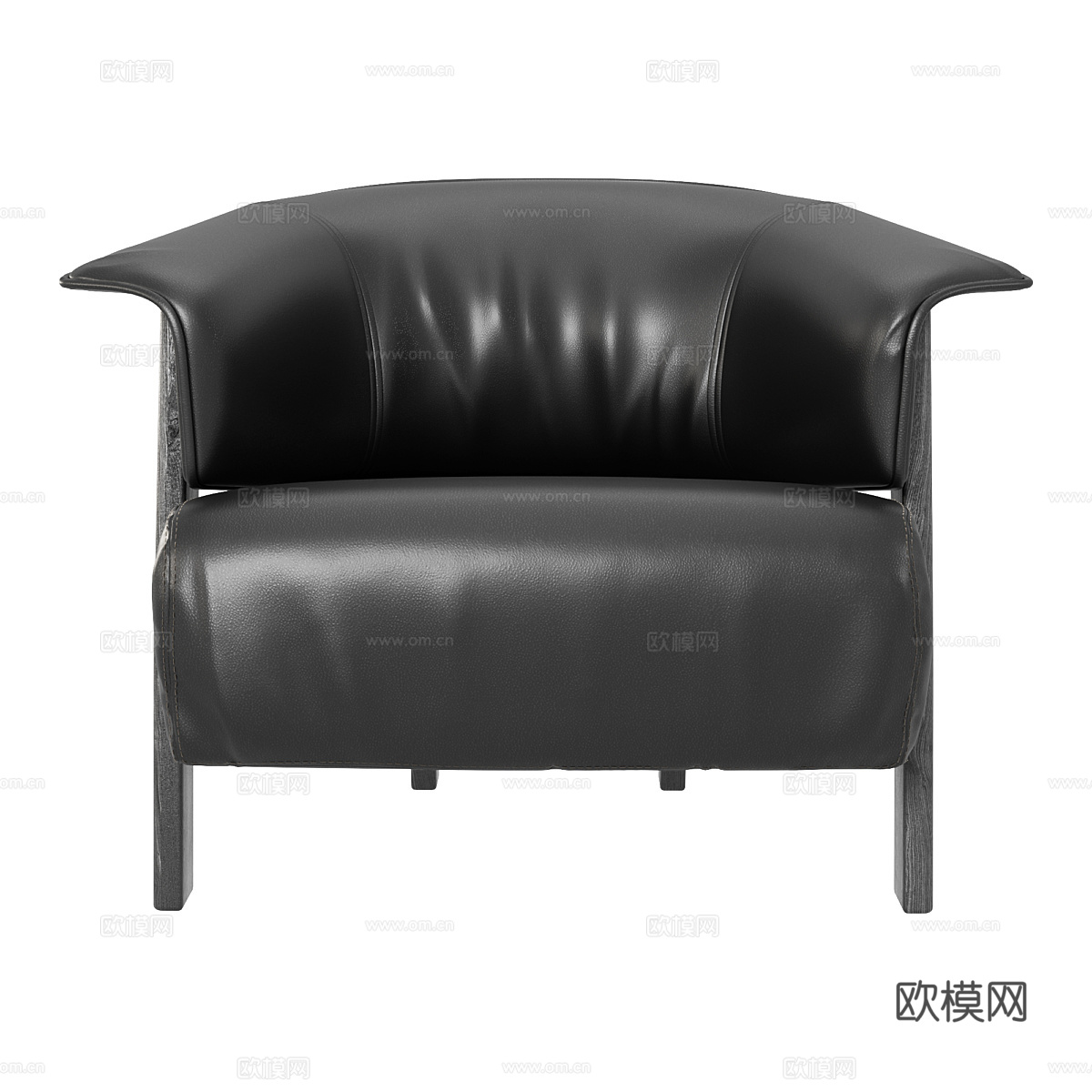 现代意式皮革扶手椅3d模型