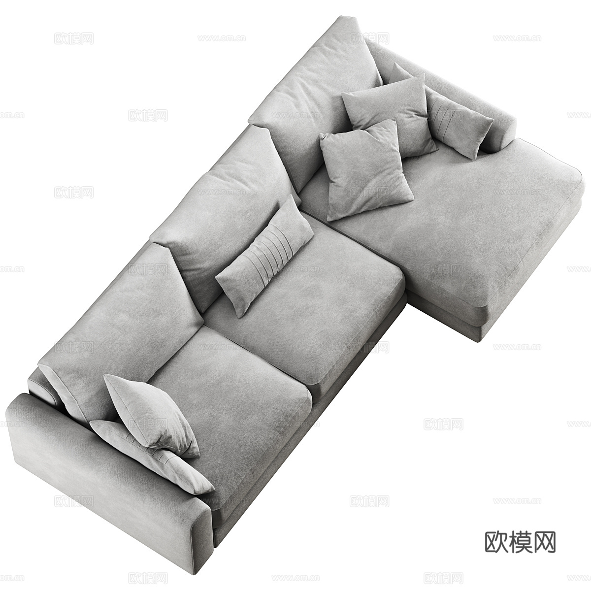 现代意式布艺转角沙发3d模型