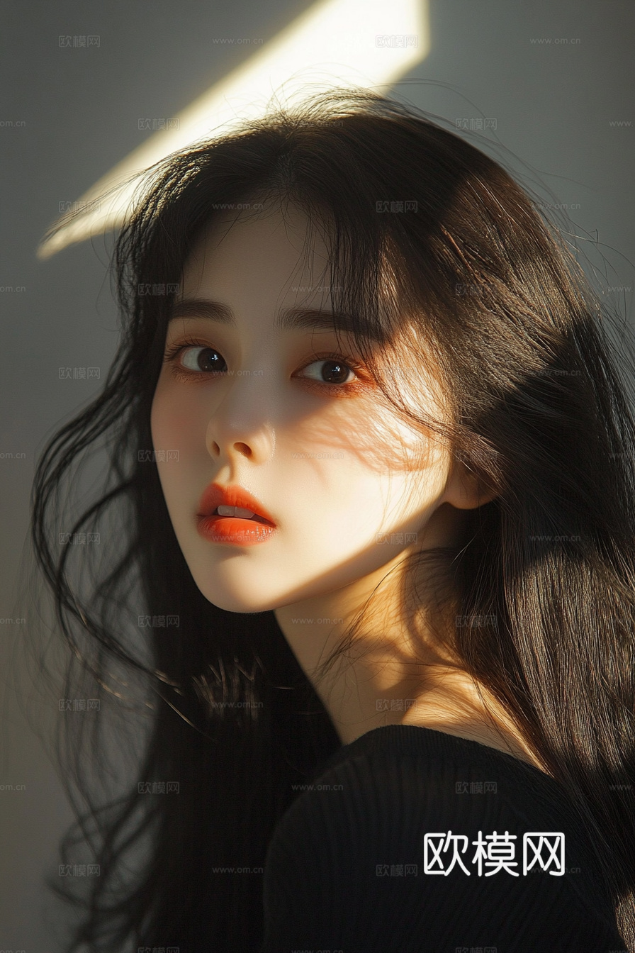 美女人物肖像挂画装饰画下载（渲染图6）