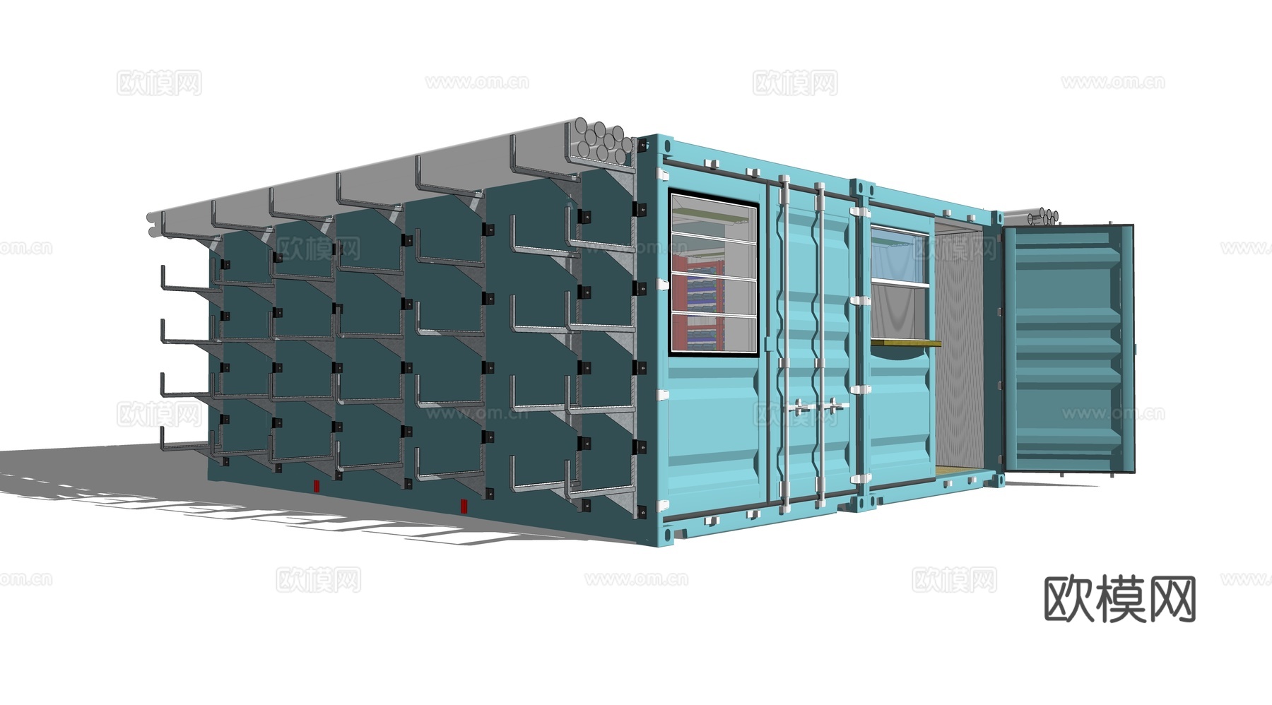 集装箱建筑 集装箱休息驿站 集装箱商店su模型