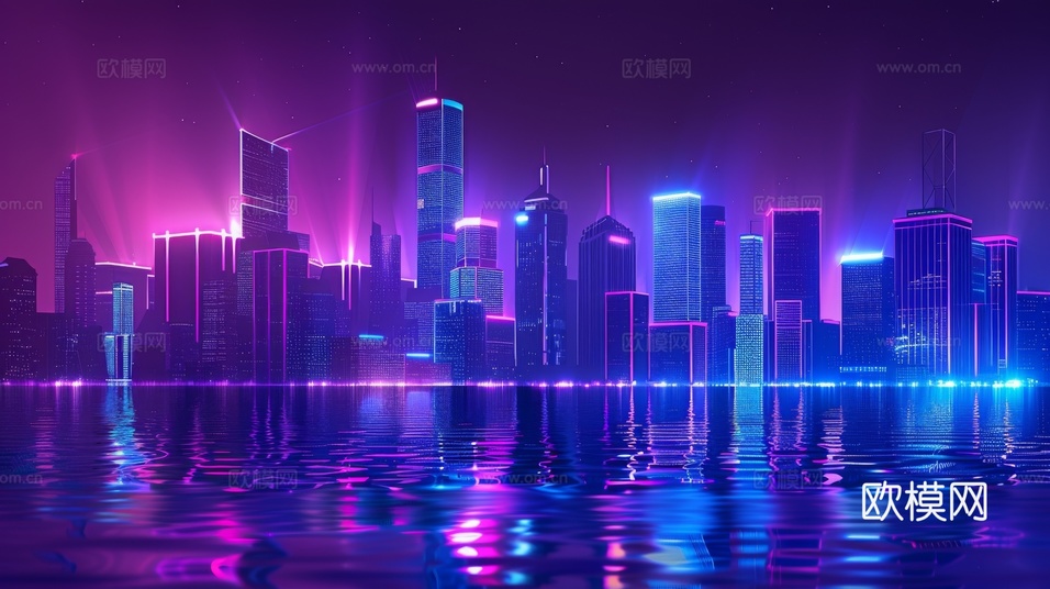 傍晚城市建筑都市风景下载(渲染图4)