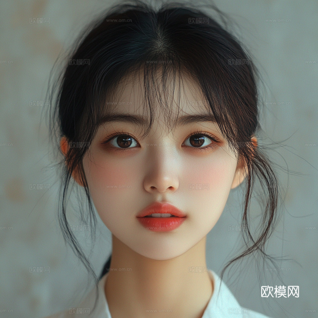 美女人物肖像挂画装饰画下载（渲染图4）