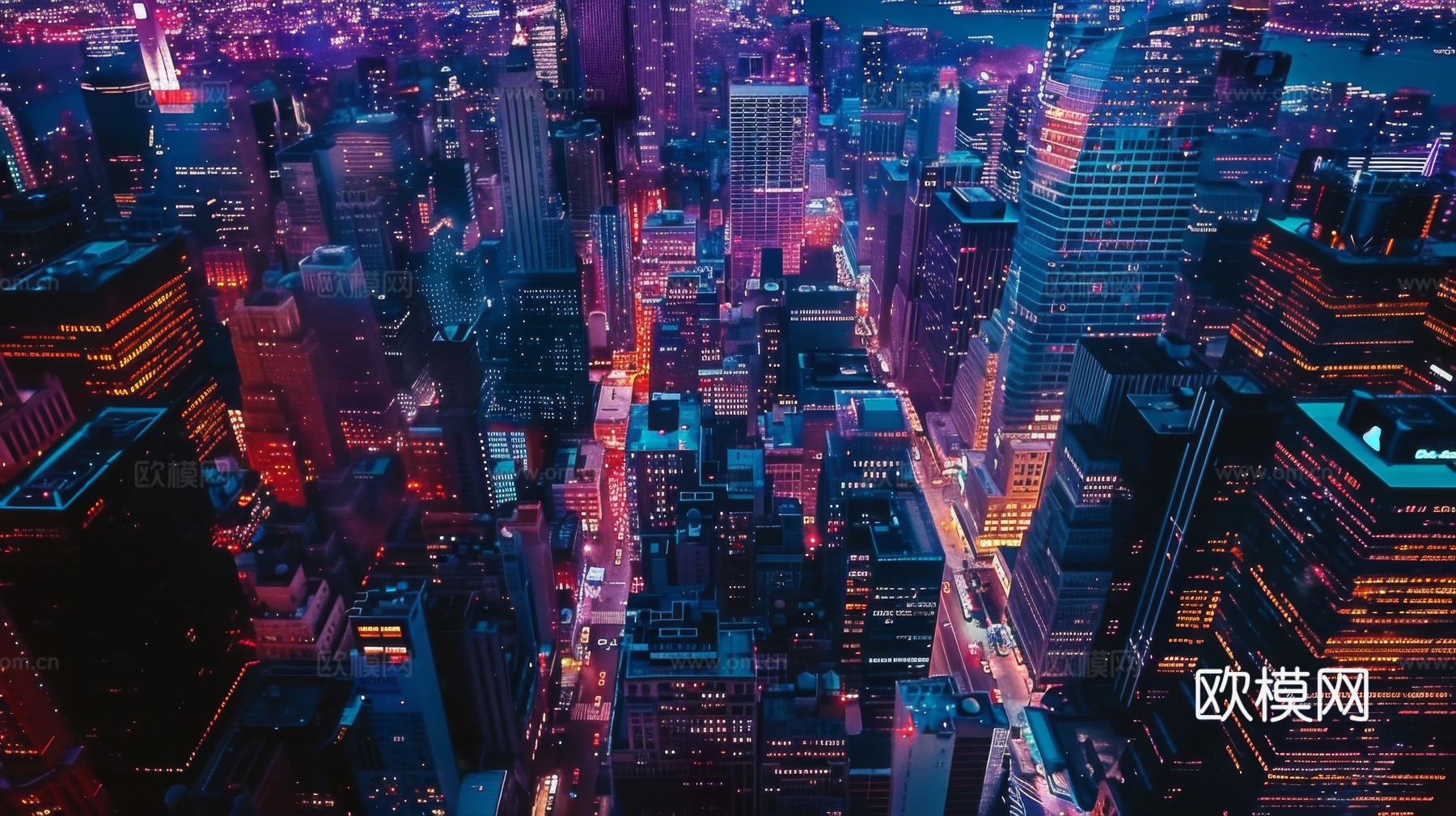 傍晚城市建筑都市风景