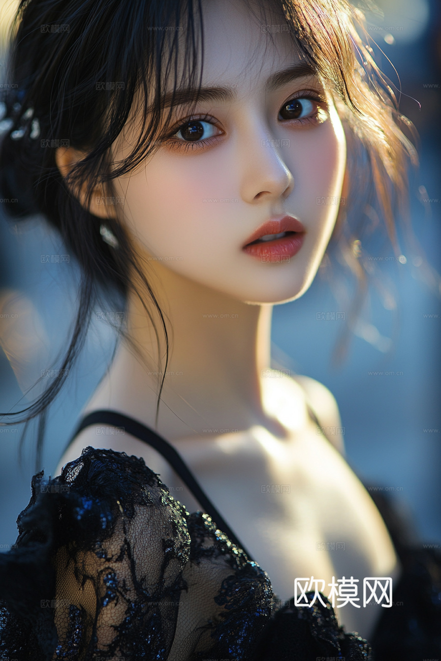 美女人物肖像挂画装饰画下载（渲染图3）