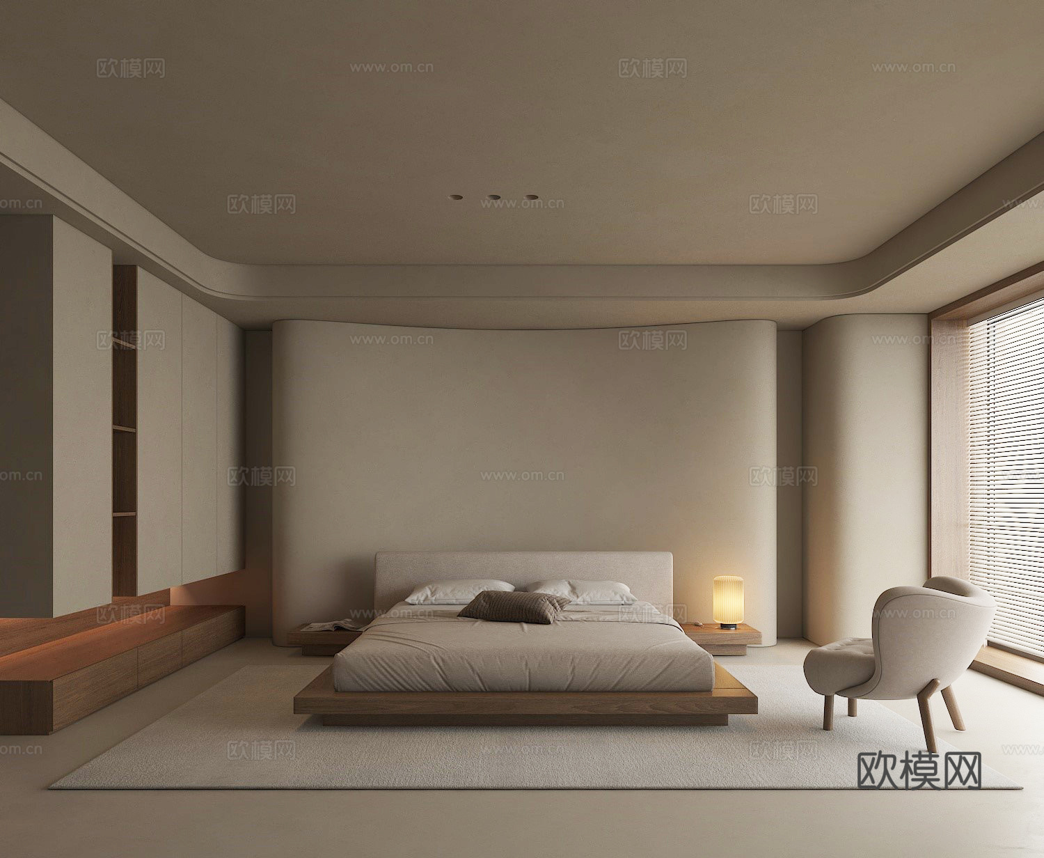 极简卧室3d模型