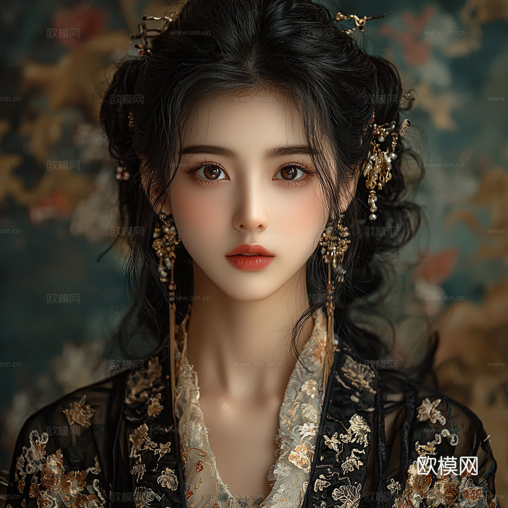 美女人物肖像挂画装饰画