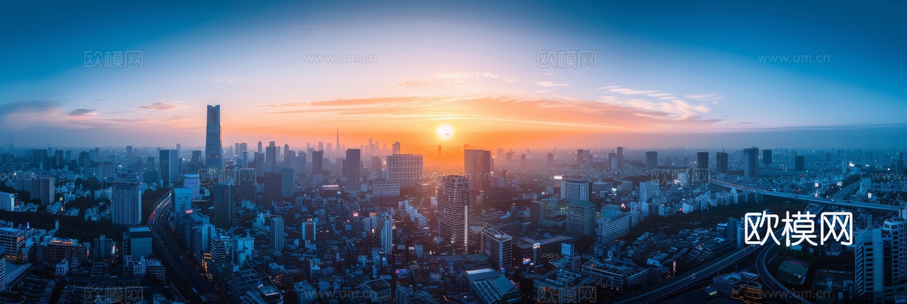 傍晚城市建筑都市风景