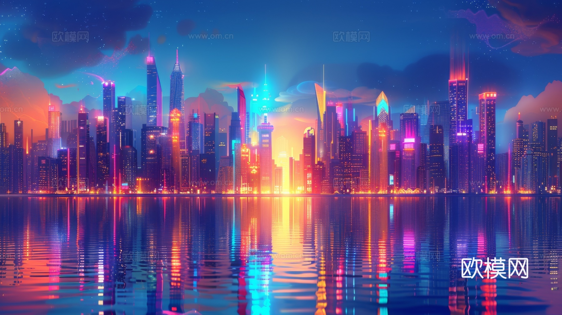 傍晚城市建筑都市风景