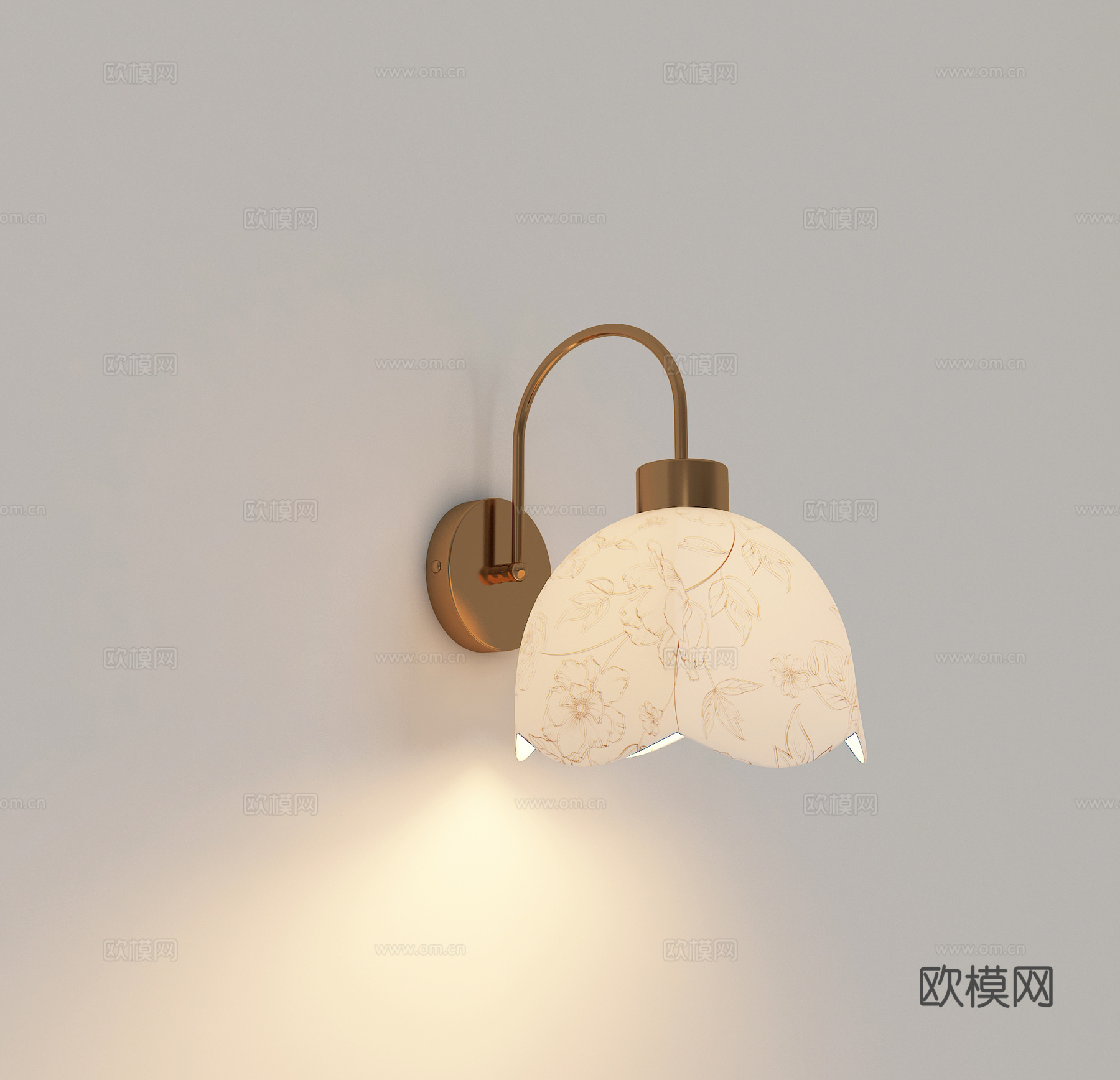 现代复古中古风壁灯3d模型