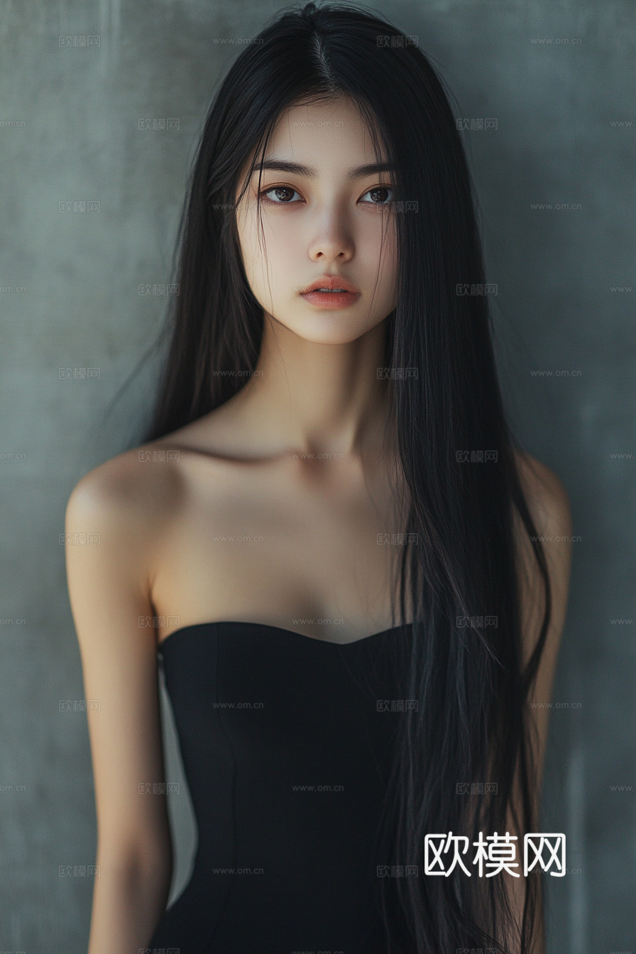 美女人物肖像挂画装饰画下载（渲染图4）