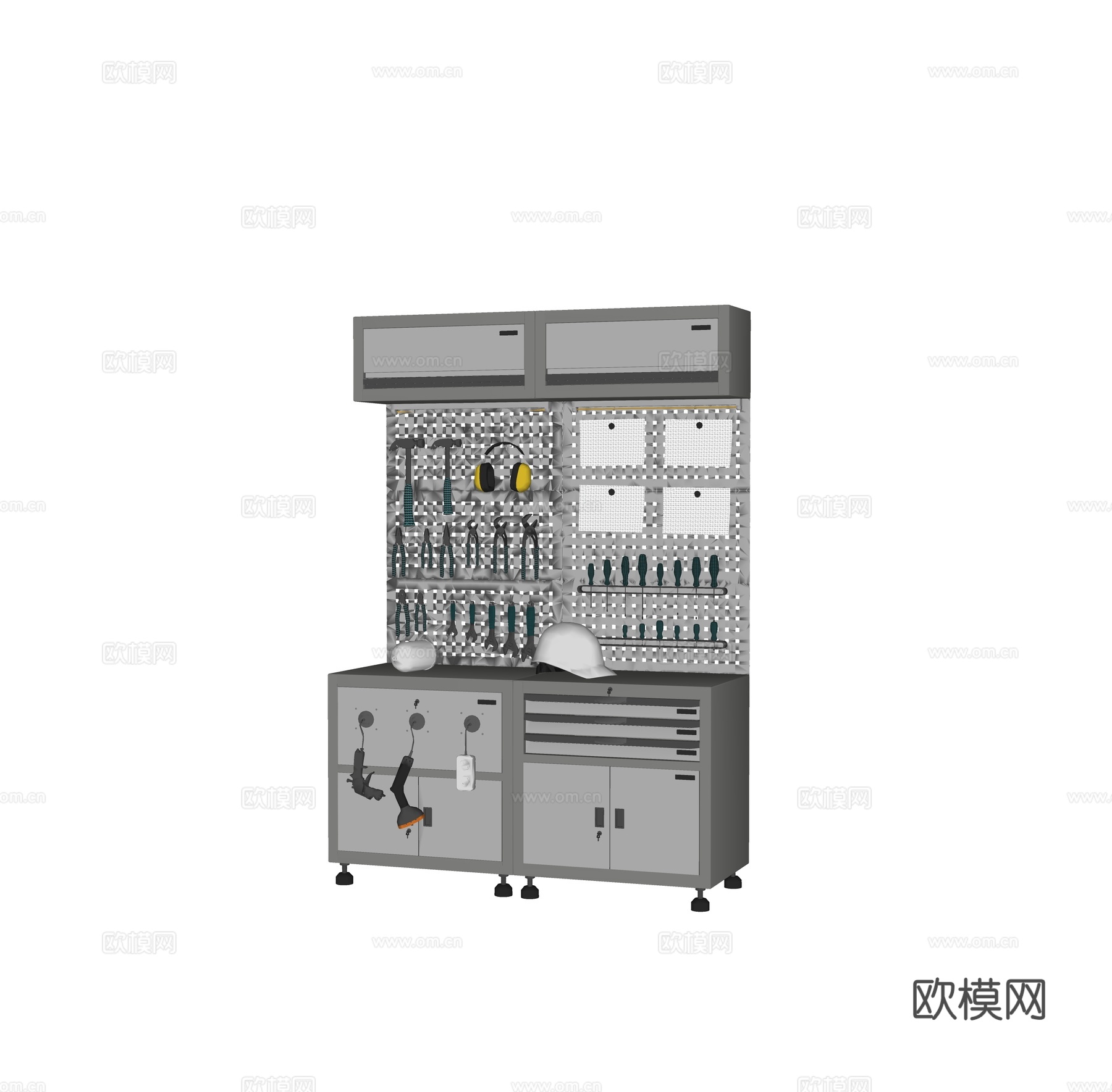 现代五金工具展示柜su模型