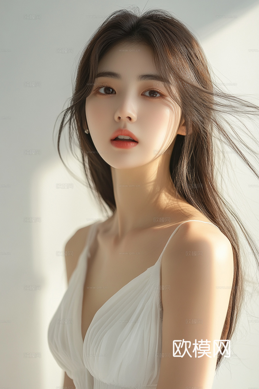 美女人物肖像挂画装饰画下载（渲染图2）