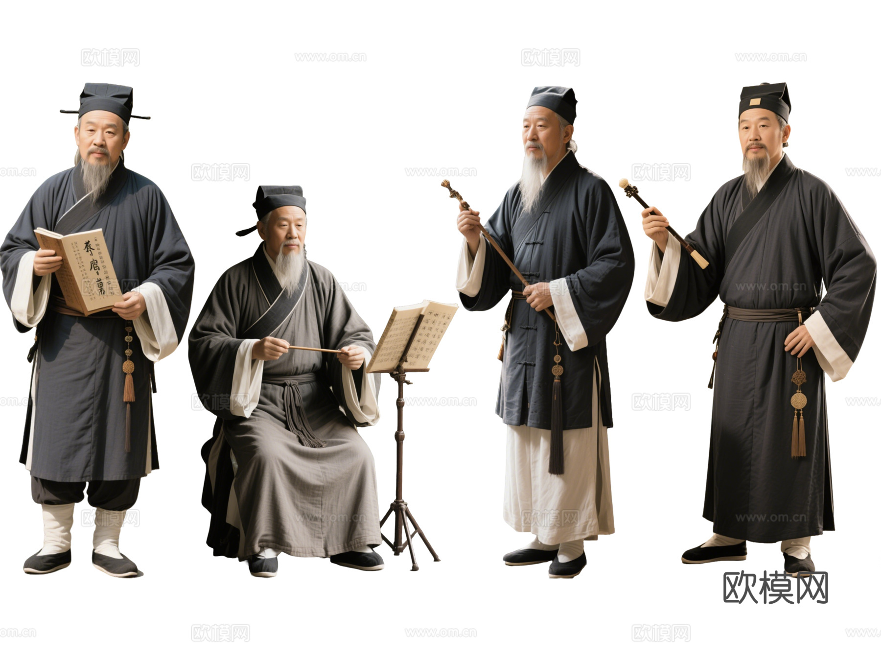 PS免抠古装人物 古代说书人 古装男子 影视剧角色 古装角色