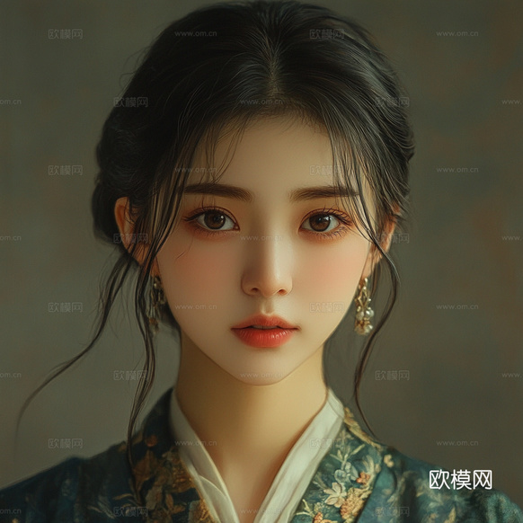美女人物肖像挂画装饰画下载(渲染图4)