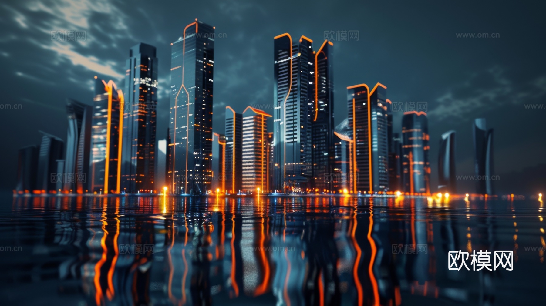 傍晚城市建筑都市风景