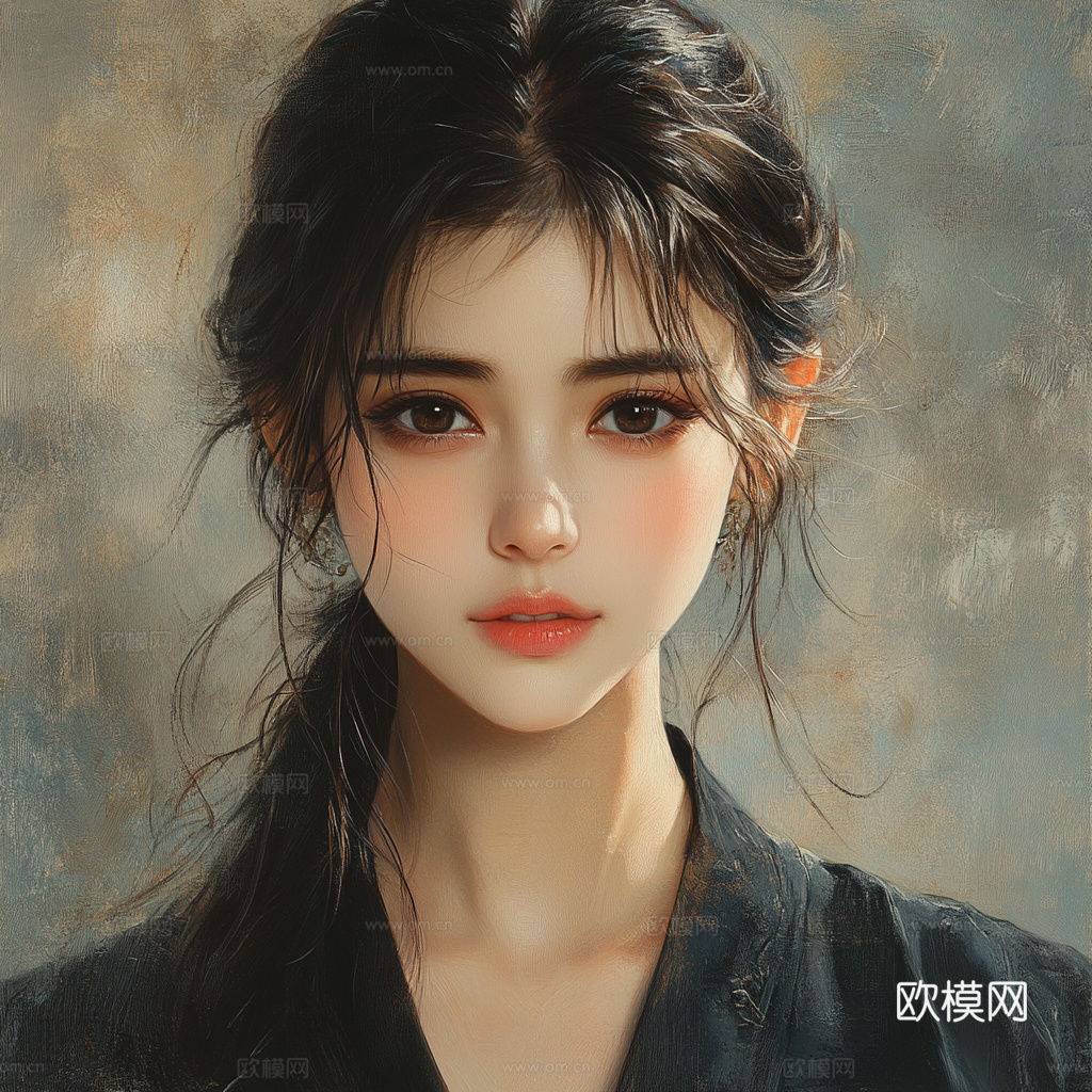美女人物肖像挂画装饰画下载（渲染图6）