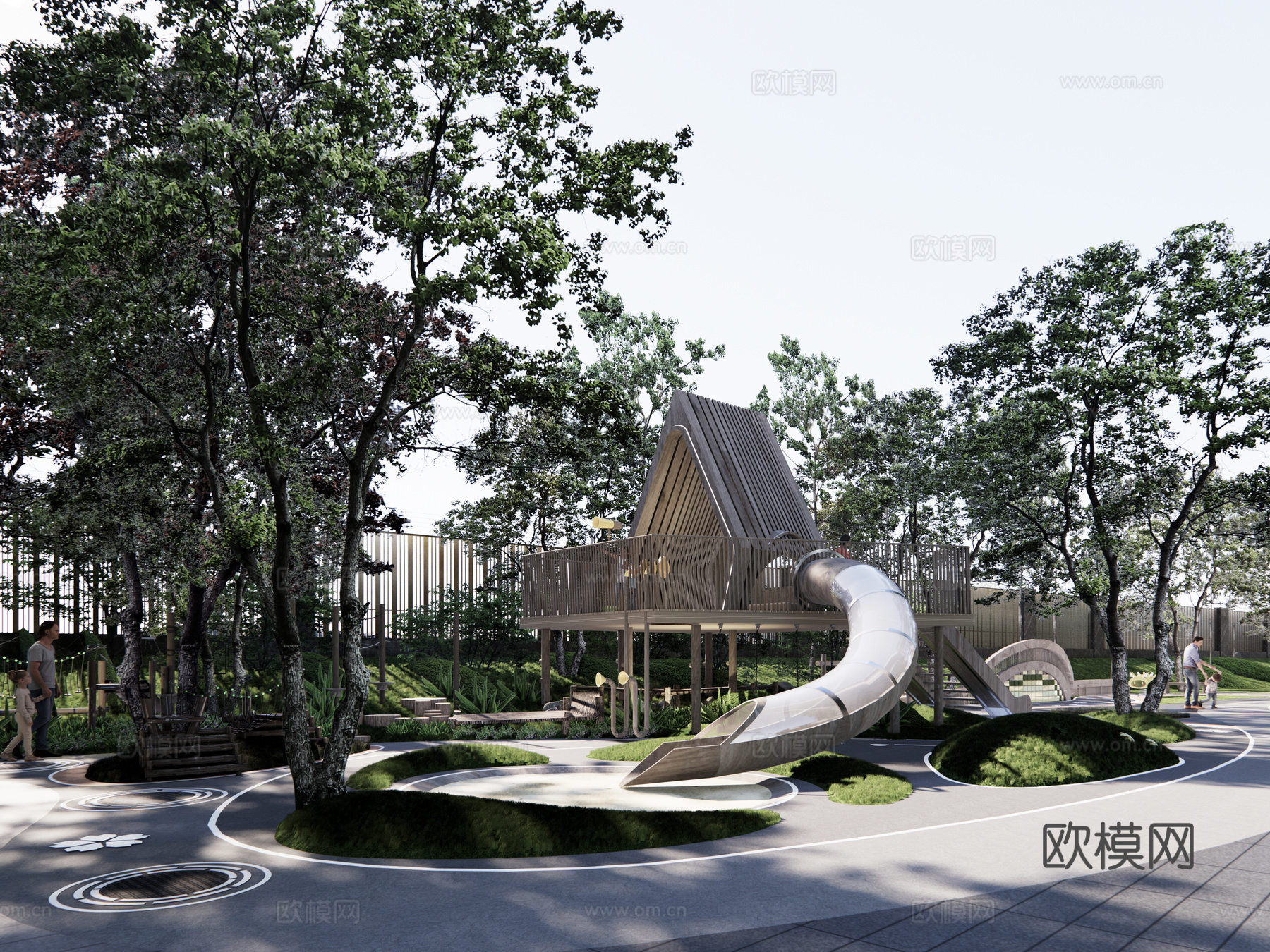 高端住宅小区大门 居住区景观  轻奢小区景观建筑su模型