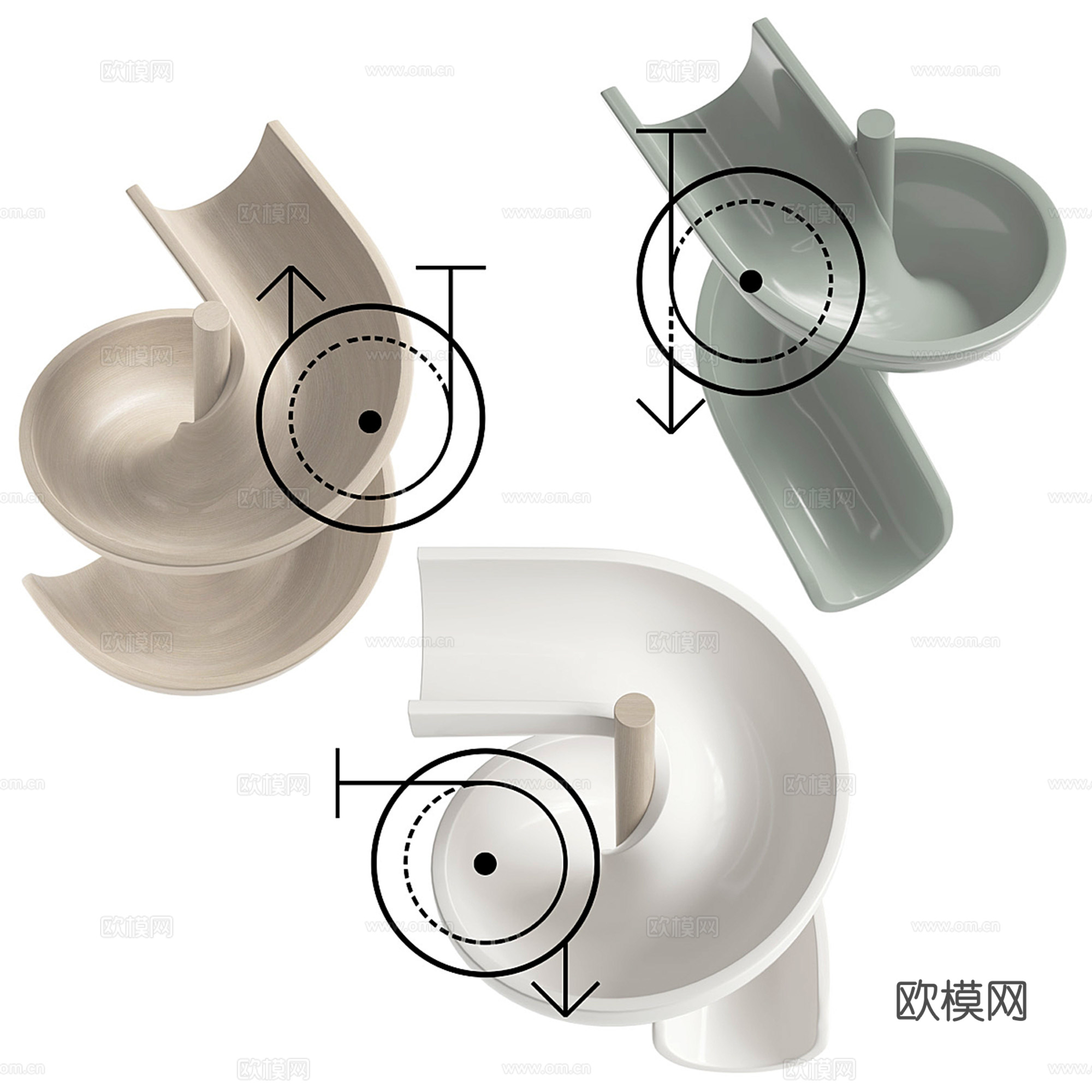 现代儿童滑滑梯su模型