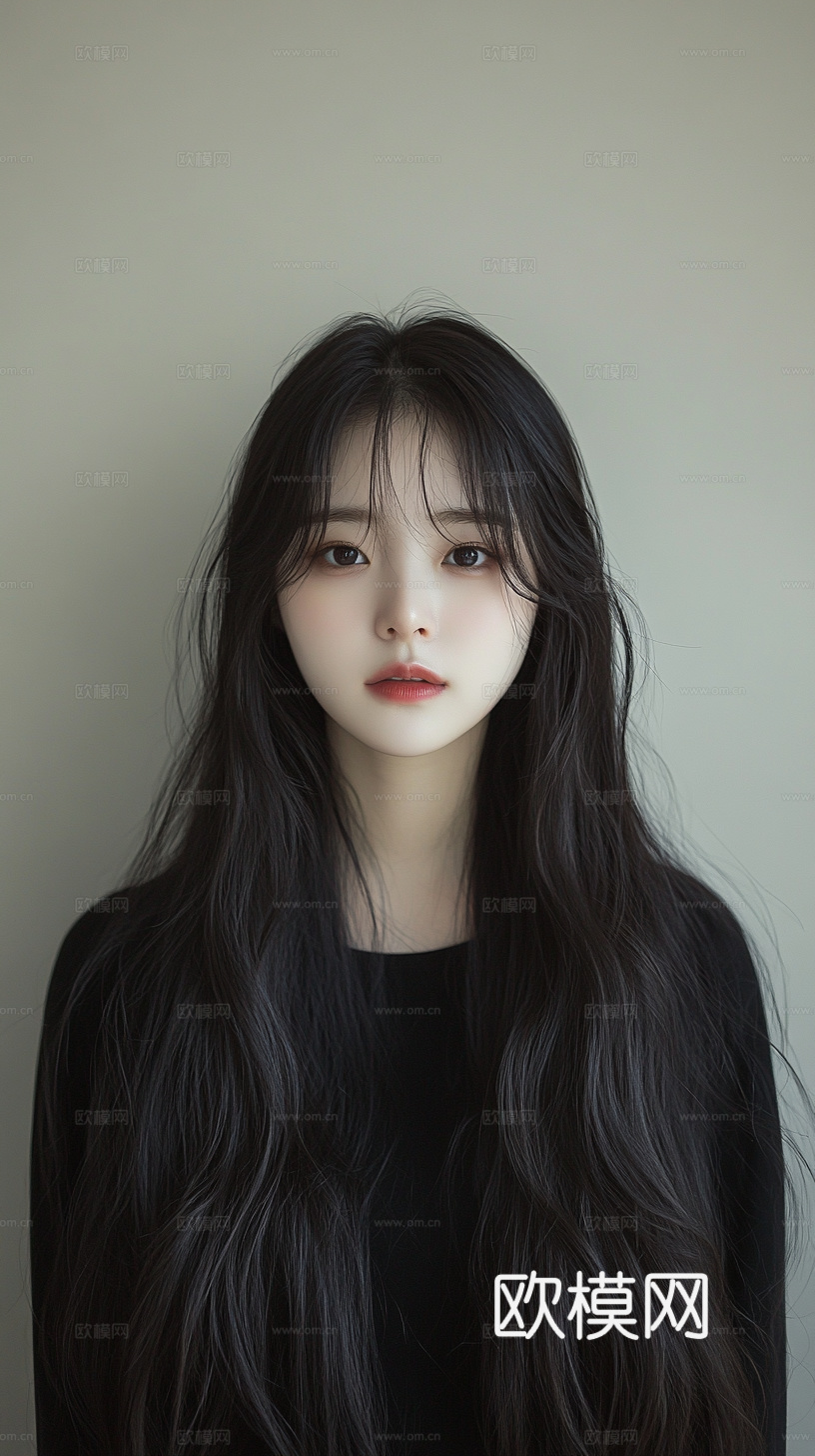 美女人物肖像挂画装饰画下载（渲染图4）