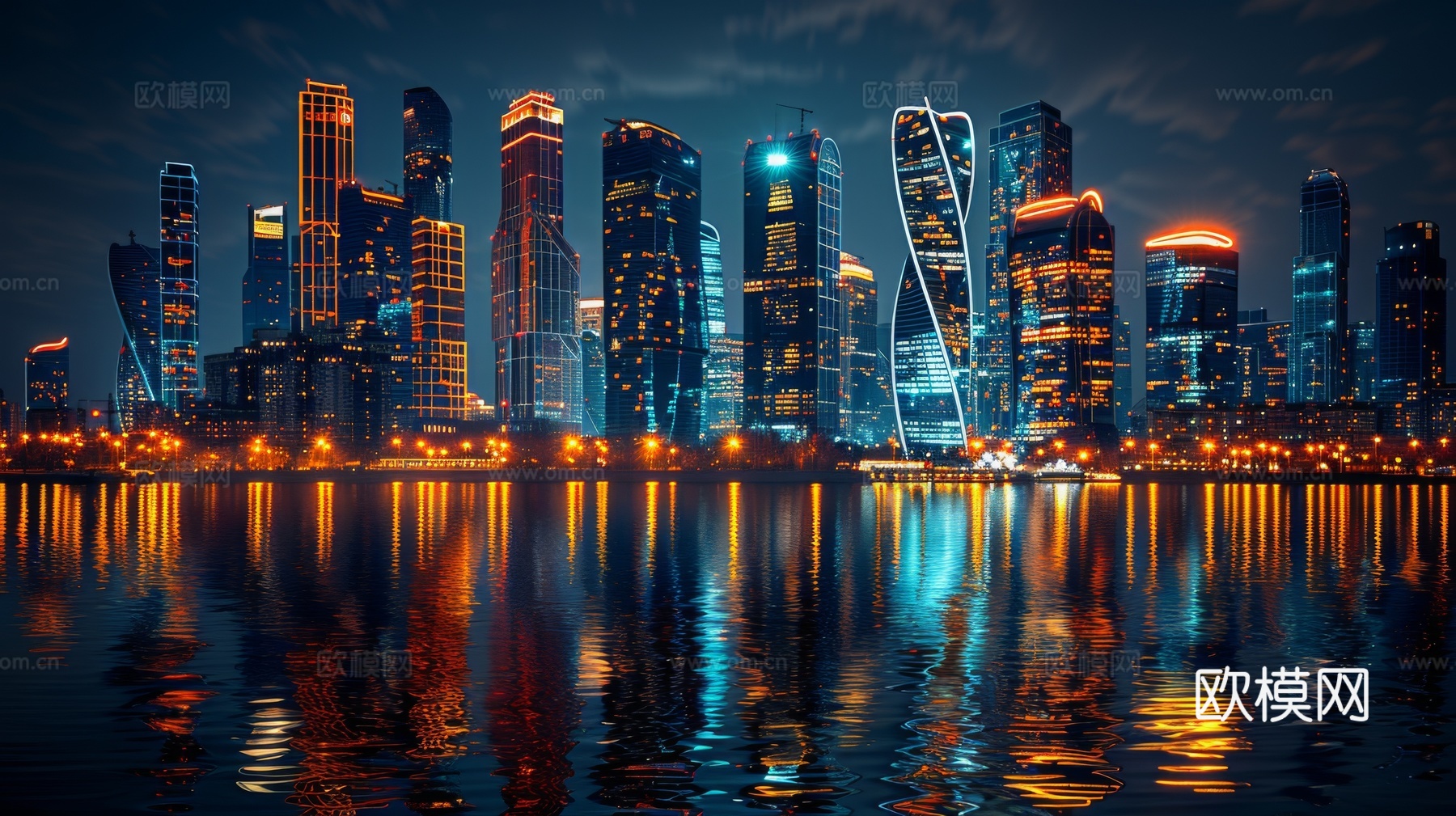 傍晚城市建筑都市风景
