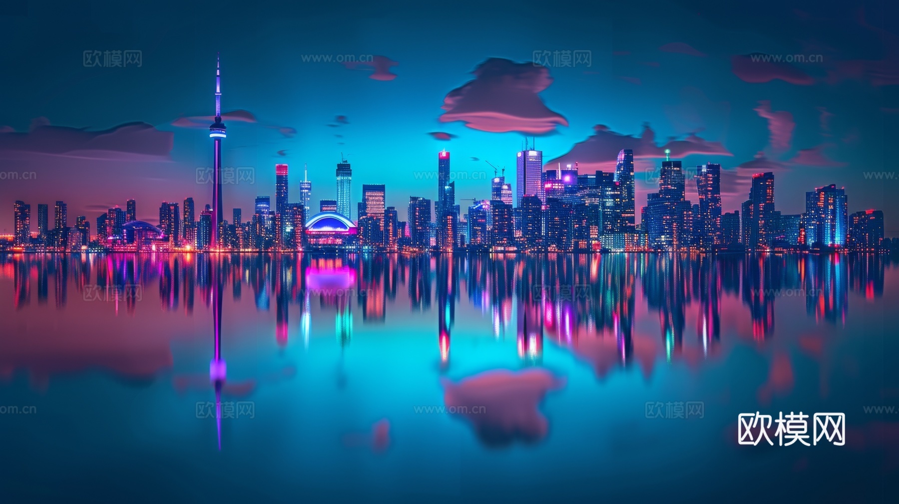 傍晚城市建筑都市风景