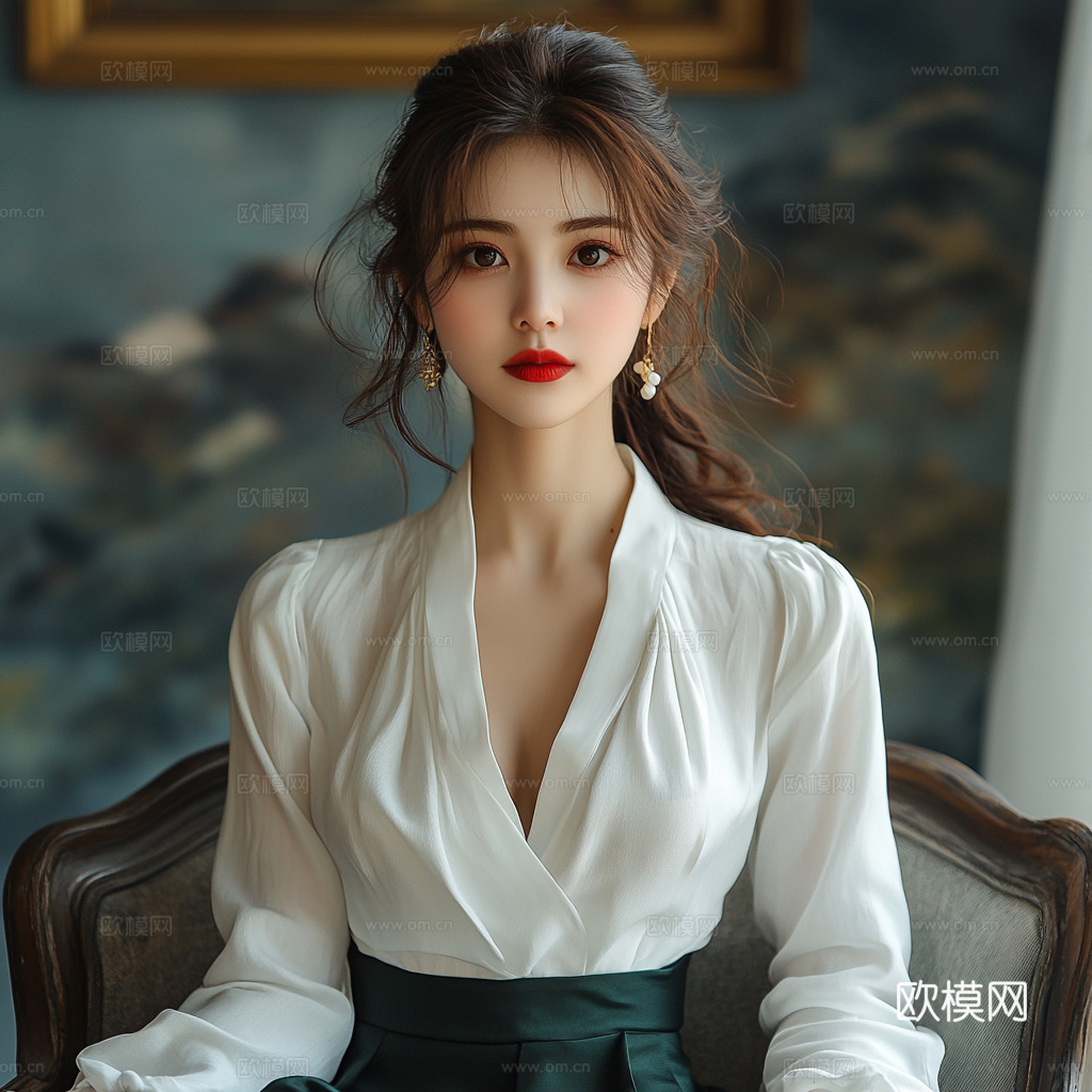 美女人物肖像挂画装饰画