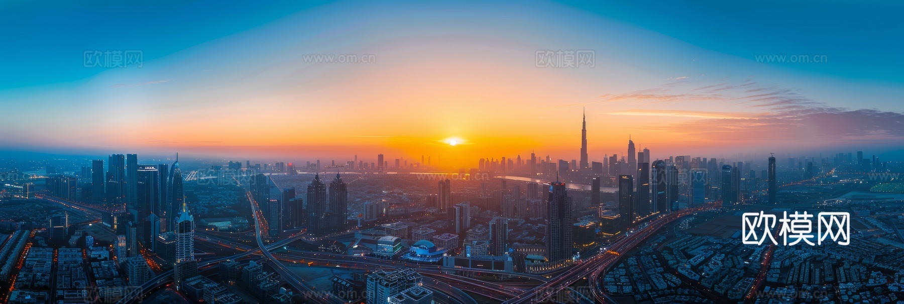 傍晚城市建筑都市风景
