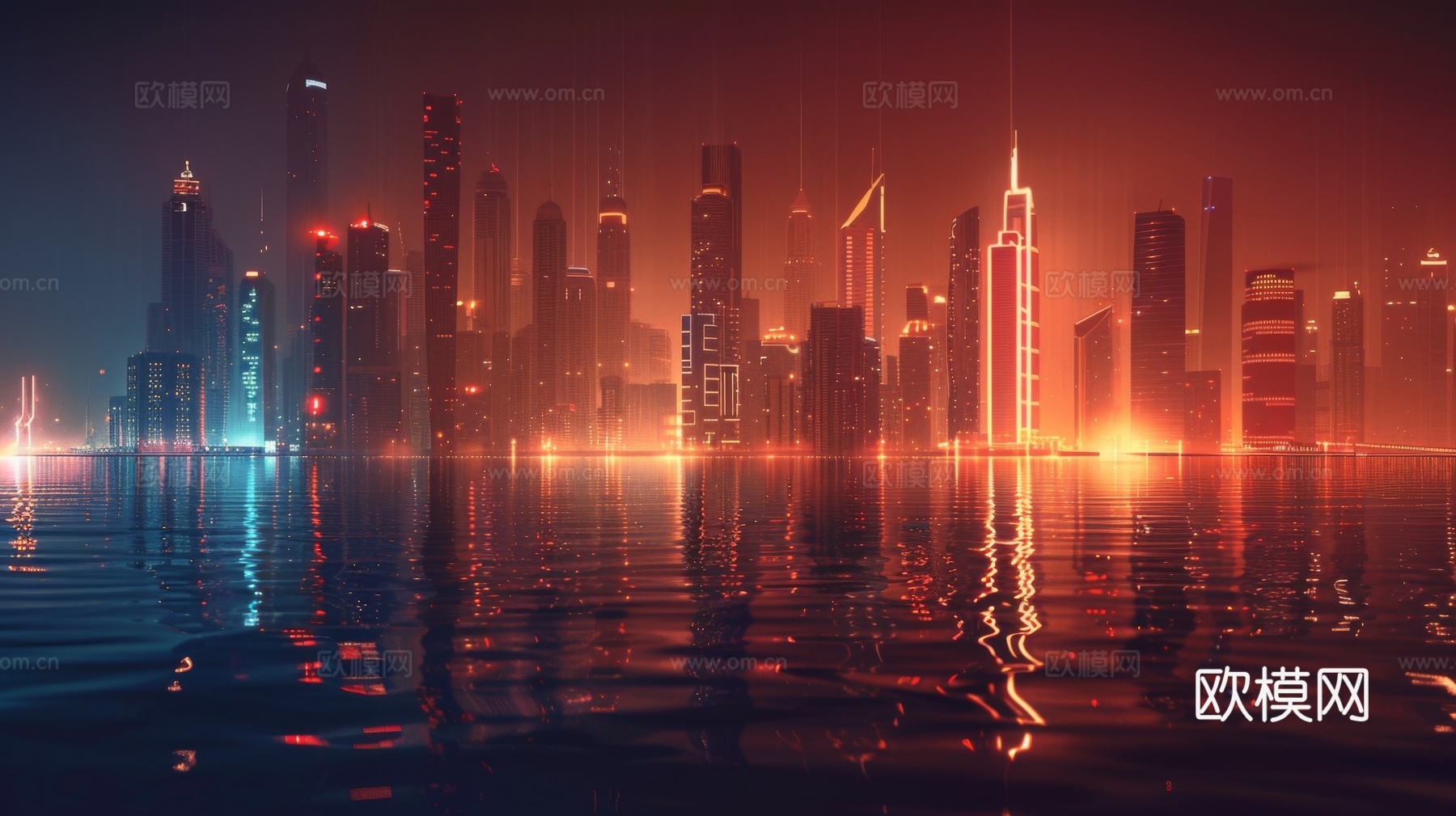 傍晚城市建筑都市风景