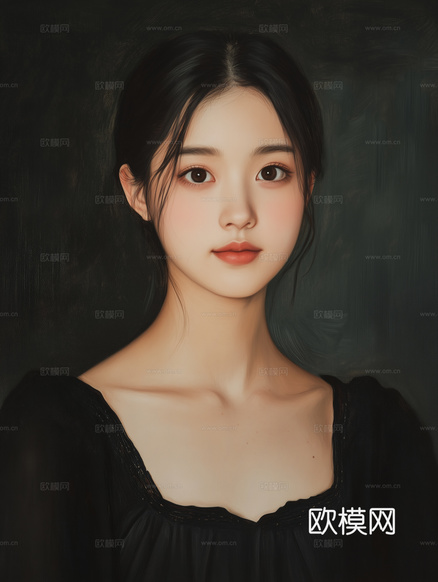 美女人物肖像挂画装饰画下载(渲染图8)