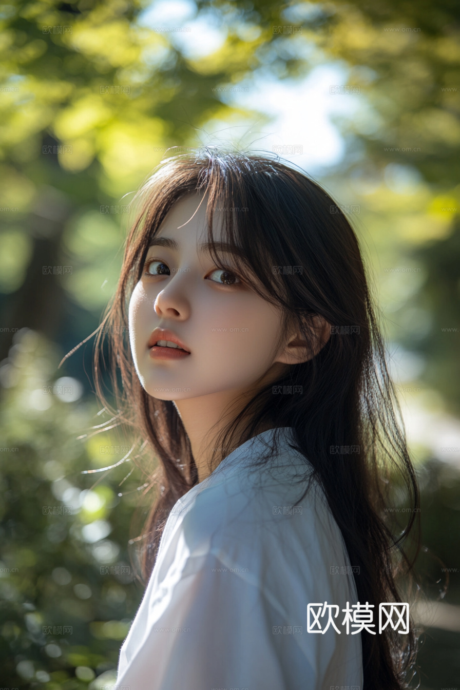 美女人物肖像挂画装饰画下载（渲染图2）